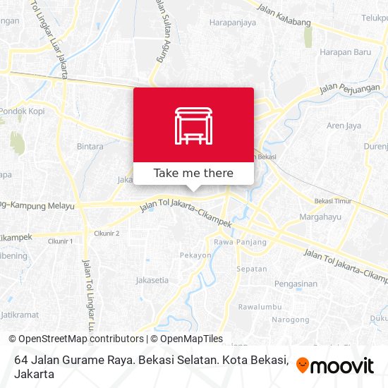 64 Jalan Gurame Raya. Bekasi Selatan. Kota Bekasi map