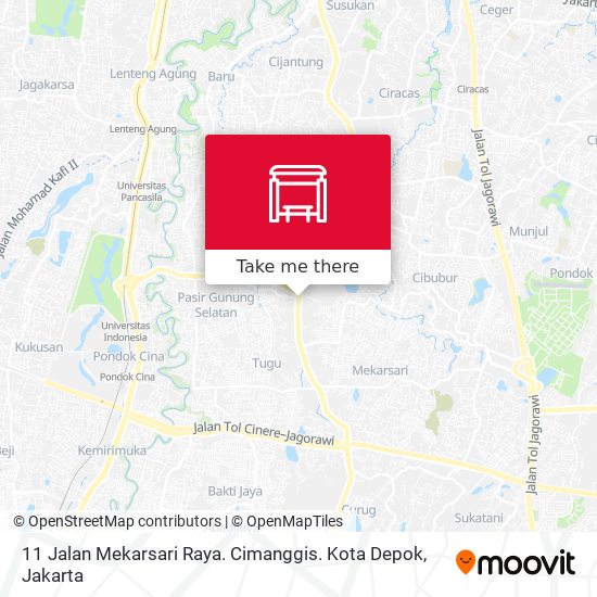 11 Jalan Mekarsari Raya. Cimanggis. Kota Depok map