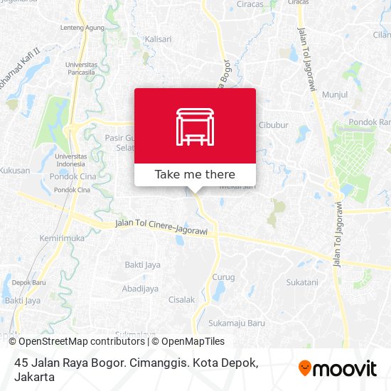 45 Jalan Raya Bogor. Cimanggis. Kota Depok map