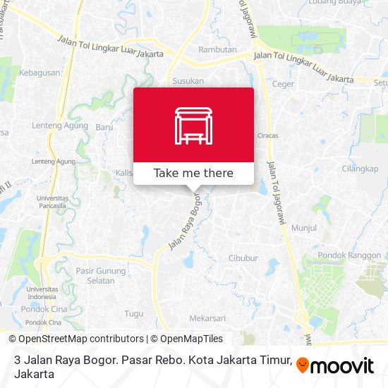3 Jalan Raya Bogor. Pasar Rebo. Kota Jakarta Timur map