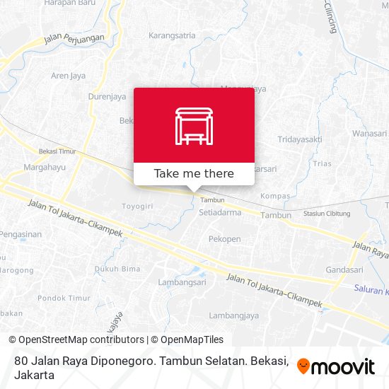 80 Jalan Raya Diponegoro. Tambun Selatan. Bekasi map