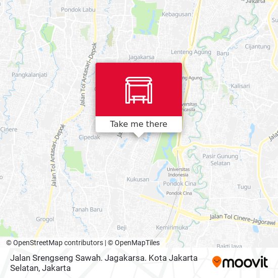 Jalan Srengseng Sawah. Jagakarsa. Kota Jakarta Selatan map