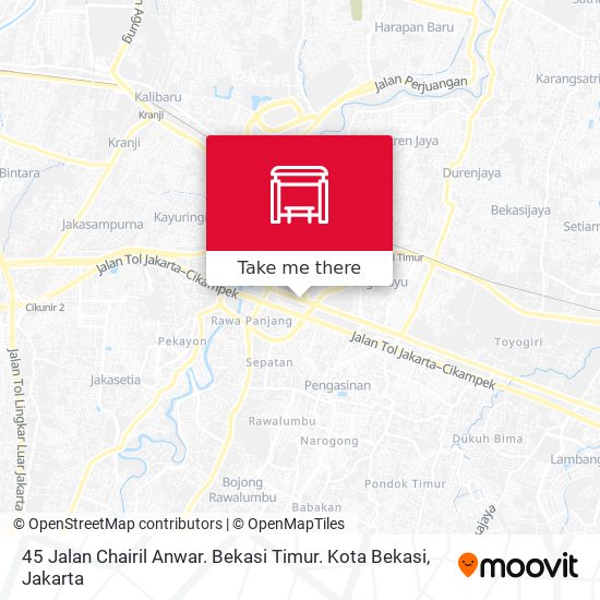 45 Jalan Chairil Anwar. Bekasi Timur. Kota Bekasi map