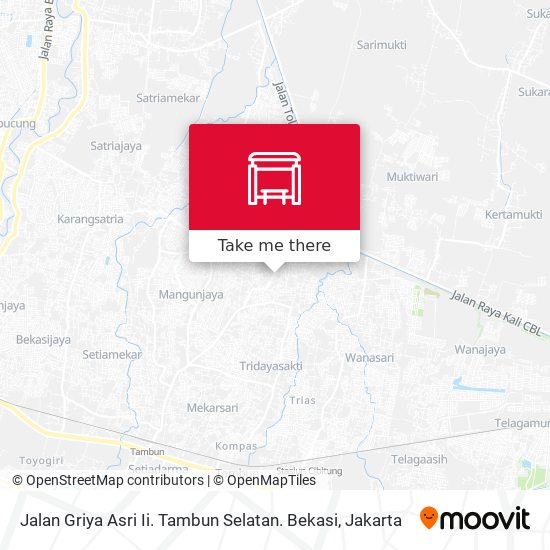Jalan Griya Asri Ii. Tambun Selatan. Bekasi map