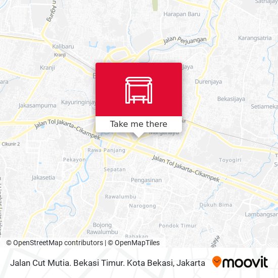 Jalan Cut Mutia. Bekasi Timur. Kota Bekasi map