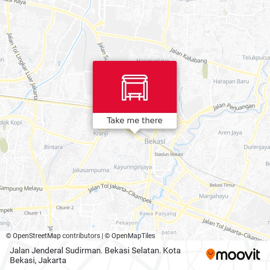 Jalan Jenderal Sudirman. Bekasi Selatan. Kota Bekasi map