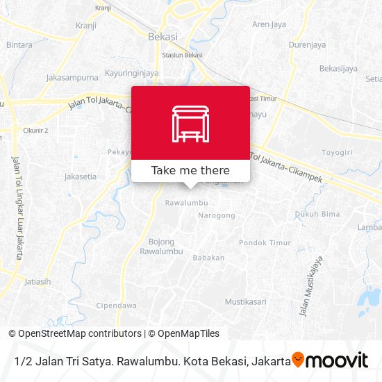 1 / 2 Jalan Tri Satya. Rawalumbu. Kota Bekasi map