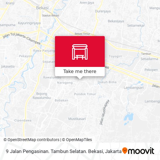 9 Jalan Pengasinan. Tambun Selatan. Bekasi map