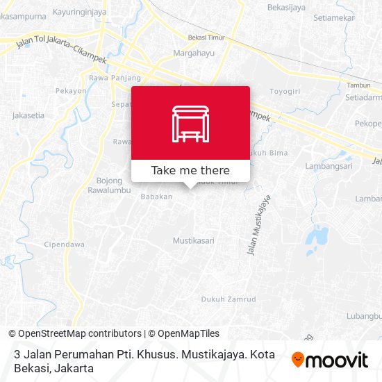 3 Jalan Perumahan Pti. Khusus. Mustikajaya. Kota Bekasi map