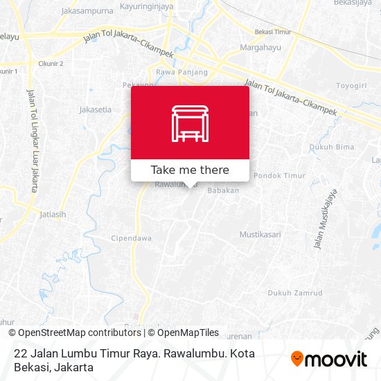 22 Jalan Lumbu Timur Raya. Rawalumbu. Kota Bekasi map