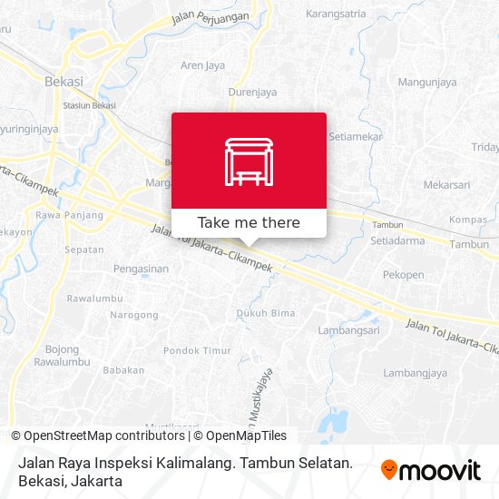 Jalan Raya Inspeksi Kalimalang. Tambun Selatan. Bekasi map