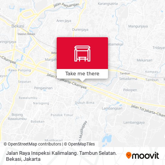 Jalan Raya Inspeksi Kalimalang. Tambun Selatan. Bekasi map
