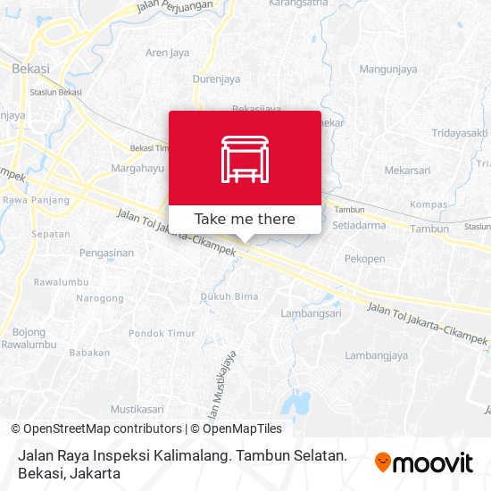 Jalan Raya Inspeksi Kalimalang. Tambun Selatan. Bekasi map