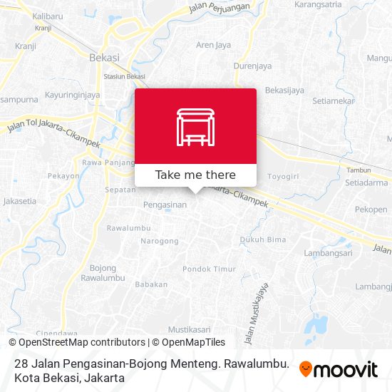 28 Jalan Pengasinan-Bojong Menteng. Rawalumbu. Kota Bekasi map