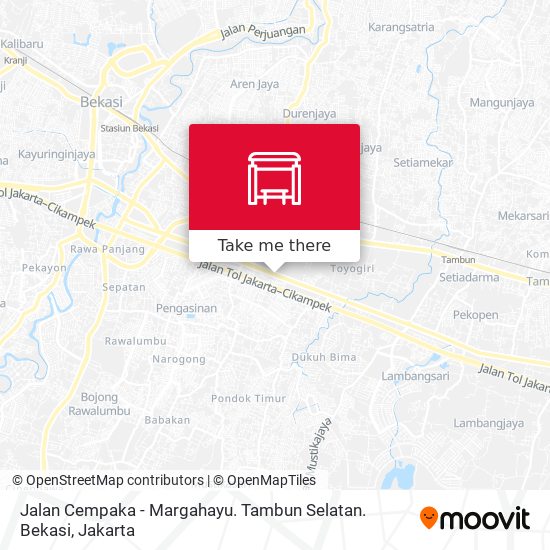 Jalan Cempaka - Margahayu. Tambun Selatan. Bekasi map
