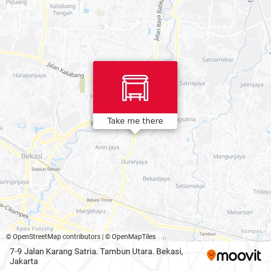 7-9 Jalan Karang Satria. Tambun Utara. Bekasi map