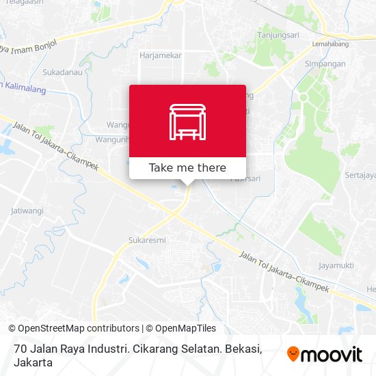 70 Jalan Raya Industri. Cikarang Selatan. Bekasi map