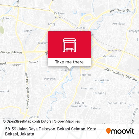58-59 Jalan Raya Pekayon. Bekasi Selatan. Kota Bekasi map
