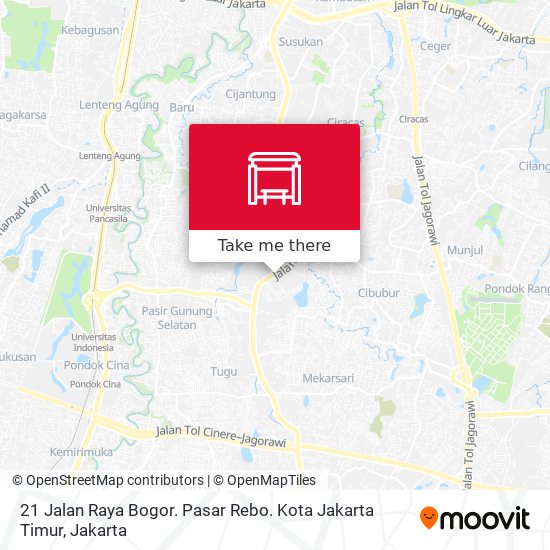 21 Jalan Raya Bogor. Pasar Rebo. Kota Jakarta Timur map