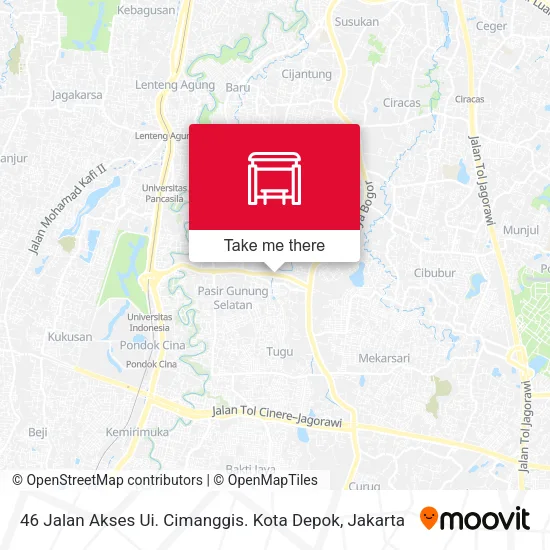 46 Jalan Akses Ui. Cimanggis. Kota Depok map