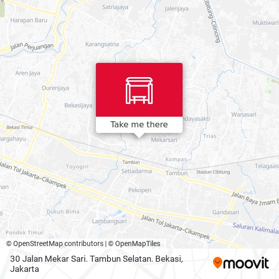 30 Jalan Mekar Sari. Tambun Selatan. Bekasi map