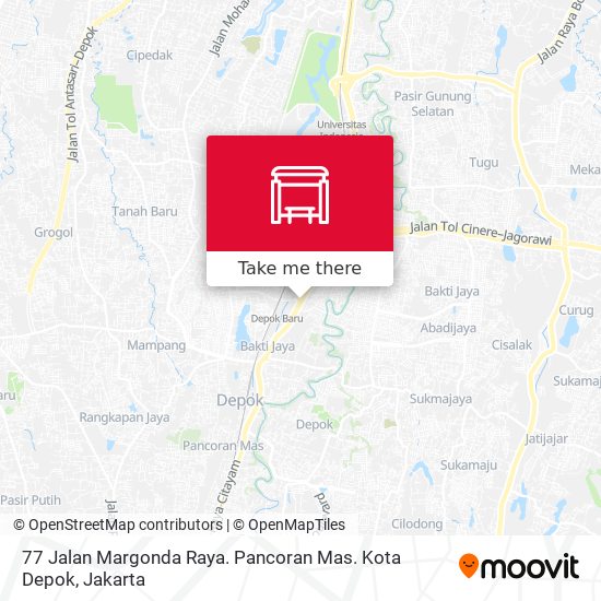 77 Jalan Margonda Raya. Pancoran Mas. Kota Depok map