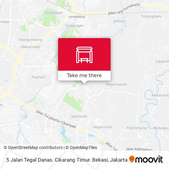 5 Jalan Tegal Danas. Cikarang Timur. Bekasi map