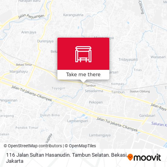 116 Jalan Sultan Hasanudin. Tambun Selatan. Bekasi map