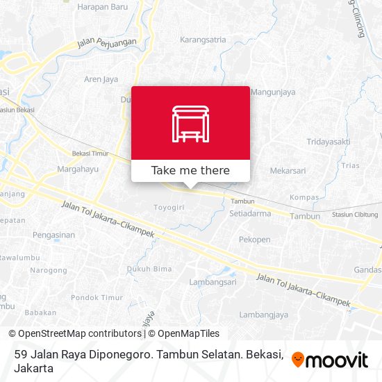 59 Jalan Raya Diponegoro. Tambun Selatan. Bekasi map
