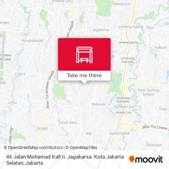 46 Jalan Mohamad Kafi Ii. Jagakarsa. Kota Jakarta Selatan map