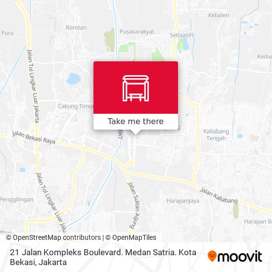 21 Jalan Kompleks Boulevard. Medan Satria. Kota Bekasi map