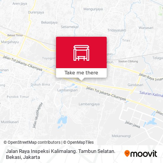 Jalan Raya Inspeksi Kalimalang. Tambun Selatan. Bekasi map