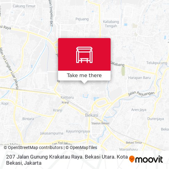 207 Jalan Gunung Krakatau Raya. Bekasi Utara. Kota Bekasi map