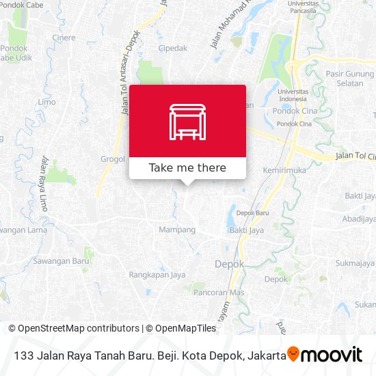 133 Jalan Raya Tanah Baru. Beji. Kota Depok map