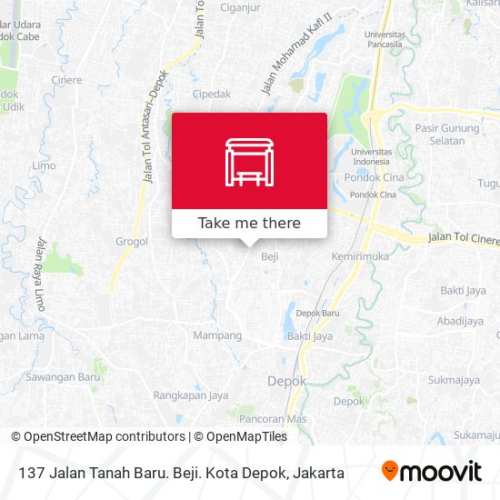 137 Jalan Tanah Baru. Beji. Kota Depok map