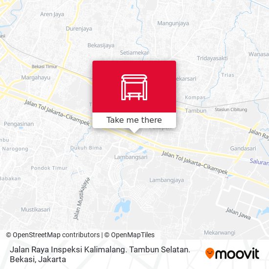 Jalan Raya Inspeksi Kalimalang. Tambun Selatan. Bekasi map