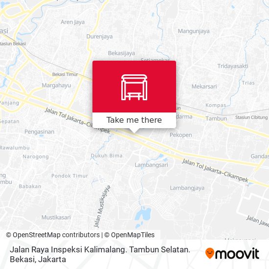 Jalan Raya Inspeksi Kalimalang. Tambun Selatan. Bekasi map