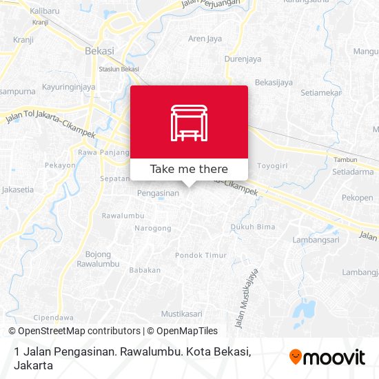 1 Jalan Pengasinan. Rawalumbu. Kota Bekasi map