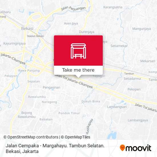 Jalan Cempaka - Margahayu. Tambun Selatan. Bekasi map