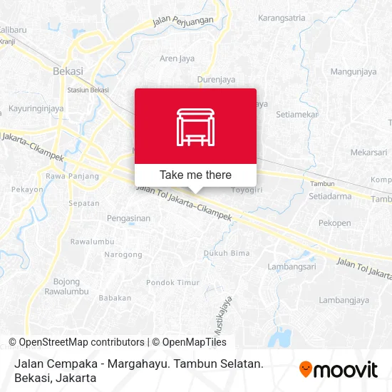 Jalan Cempaka - Margahayu. Tambun Selatan. Bekasi map