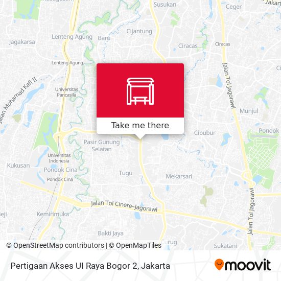 Pertigaan Akses UI Raya Bogor 2 map