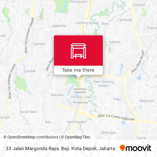 33 Jalan Margonda Raya. Beji. Kota Depok map