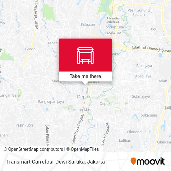 Transmart Carrefour Dewi Sartika map