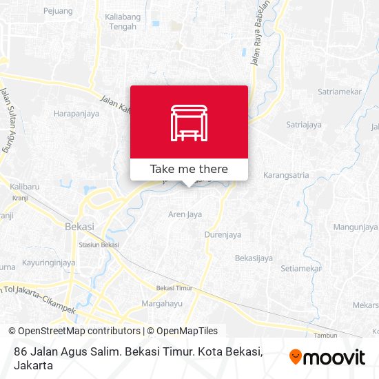 86 Jalan Agus Salim. Bekasi Timur. Kota Bekasi map