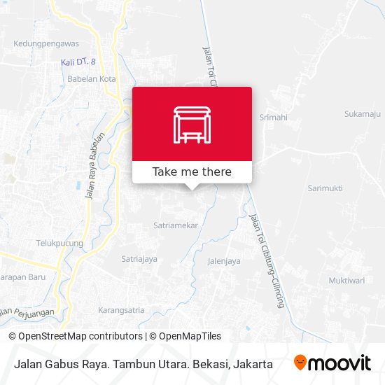 Jalan Gabus Raya. Tambun Utara. Bekasi map