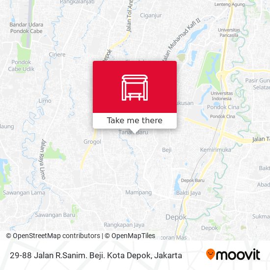 29-88 Jalan R.Sanim. Beji. Kota Depok map