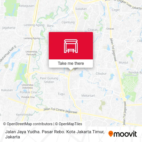 Jalan Jaya Yudha. Pasar Rebo. Kota Jakarta Timur map