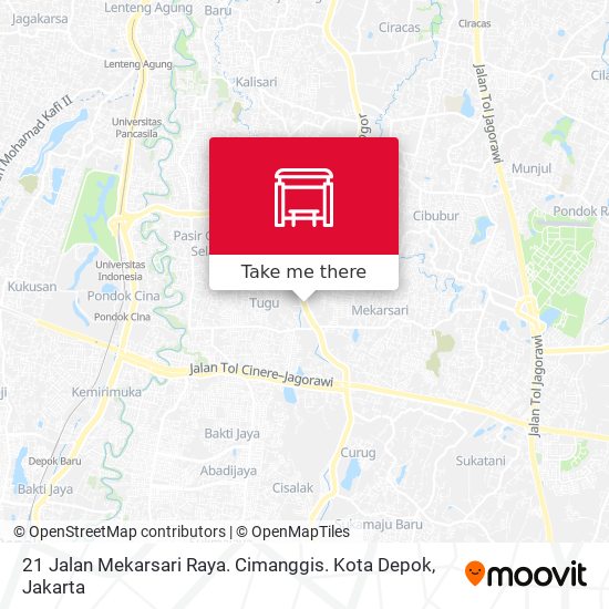 21 Jalan Mekarsari Raya. Cimanggis. Kota Depok map
