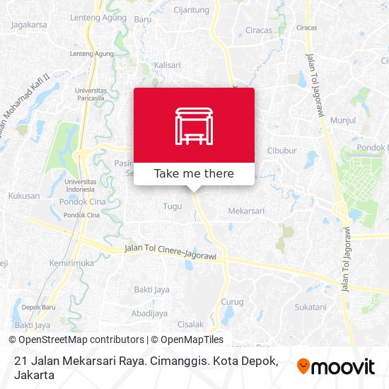 21 Jalan Mekarsari Raya. Cimanggis. Kota Depok map