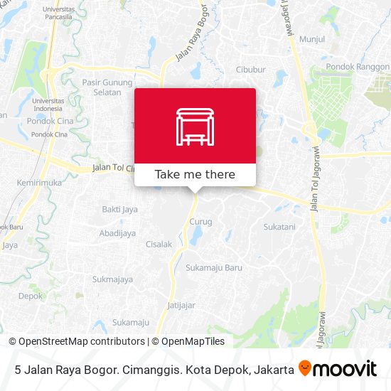 5 Jalan Raya Bogor. Cimanggis. Kota Depok map